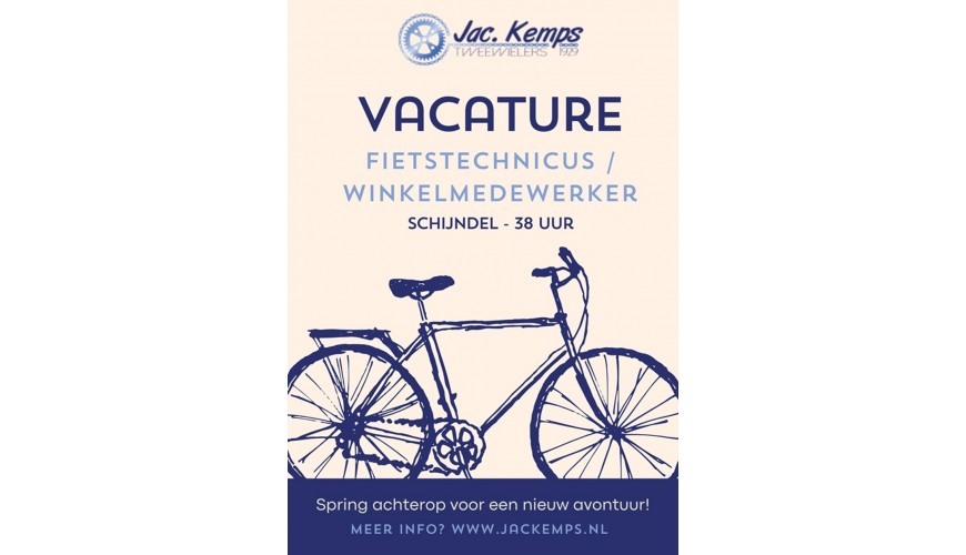Vacature fietstechnicus / winkelmedewerker